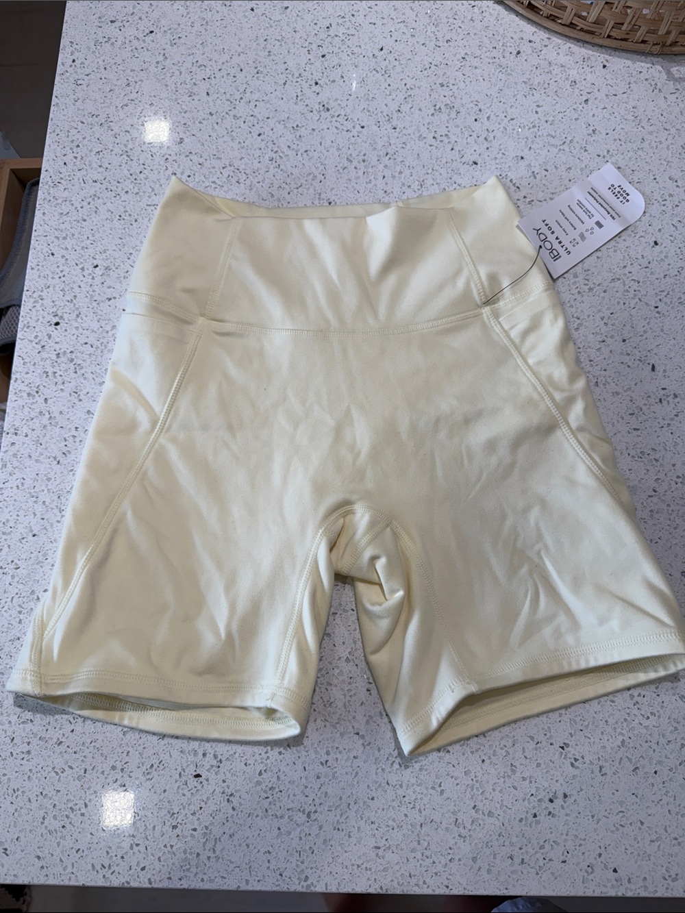 Cotton On Body Pale Yellow High-Waist Bike Shorts